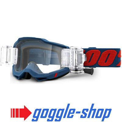 100% Accuri 2 Roll-Off Motocross Goggles - Goggle Shop XL Vision System 36mm