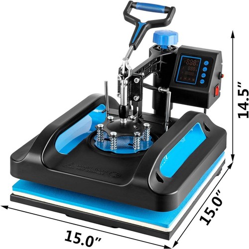 8IN1 Heat Press Machine 15"x15" + 30OZ Tumbler Sublimation T-Shirt Mug Hat Plate