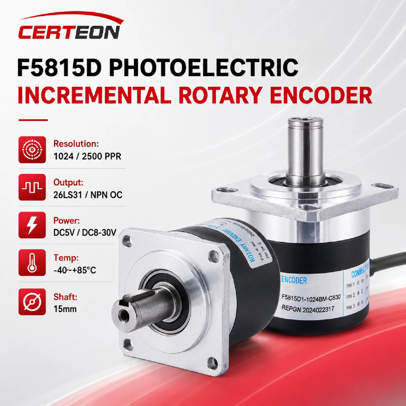 F5815D Incremental Rotary Encoder Optical Encoder 26LS31 RS422 NPN OC DC5V DC8-3