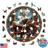 Wooden Puzzles for Adults, Wooden Jigsaw Puzzles for Adults Kids, The Maine Cat Library Unique Shaped Wood Puzzles Adult, Creative Birthday Gifts for Friends Family Game (11.4 * 11.4in 200pcs)