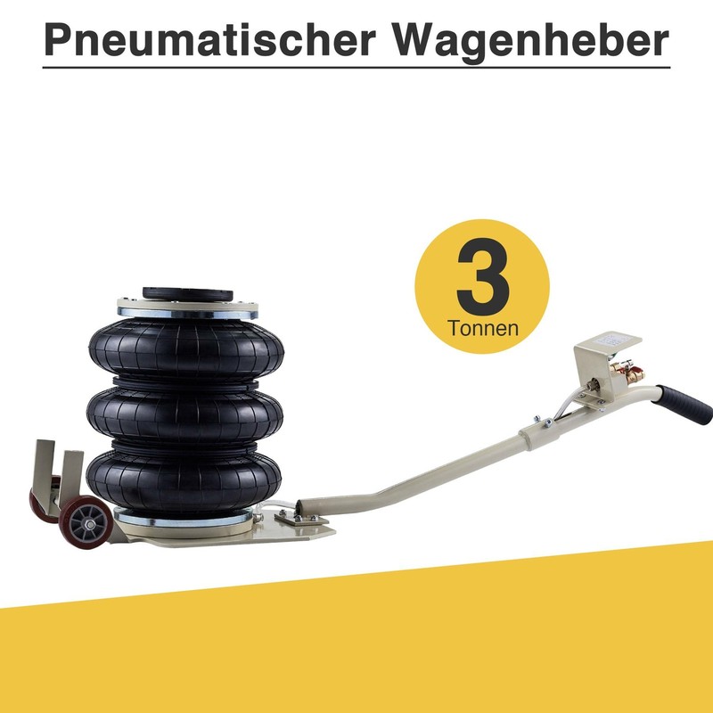 Pneumatischer Wagenheber 3T Rangierwagenheber Hebebühne Langer Griff für Autos