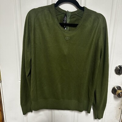 Vintage Givenchy Green Nylon GG Logo Top, Made In USA? Size 38
