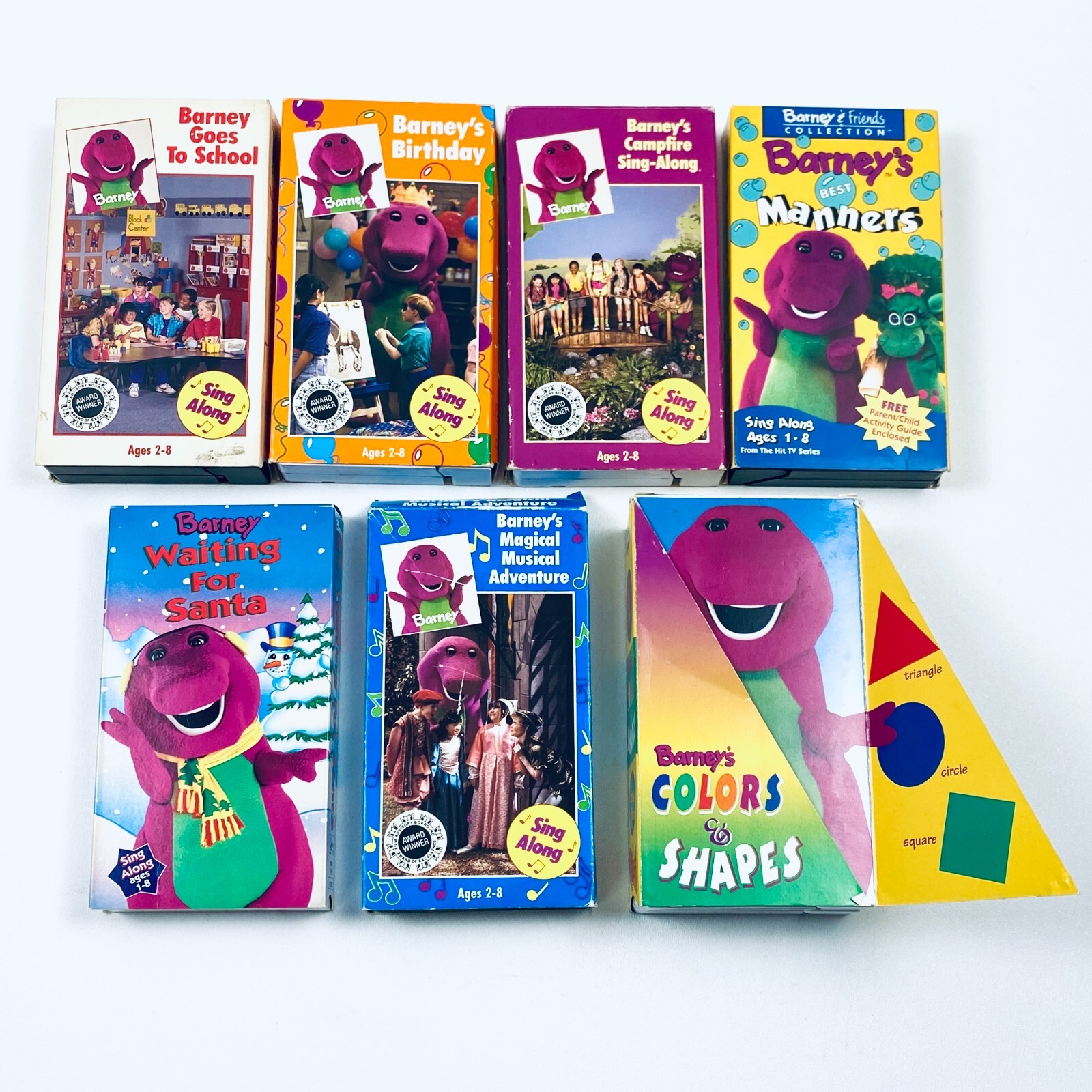 Barney VHS Lot (8) Sing-Along & Educational Tapes - Kids