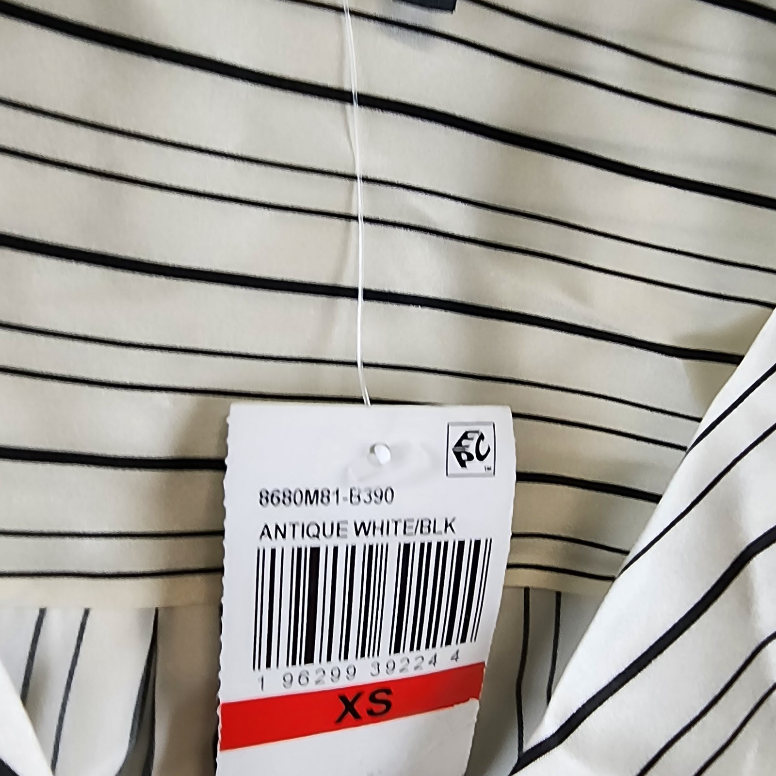 PAIGE Capriana Striped Silk Shirt Women's XS Antique White/Black Long Sleeve - Picture 6 of 14