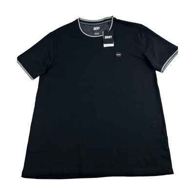 New! Men's DKNY Short Sleeve Classic Fit T-Shirt Black Size Large Medium
