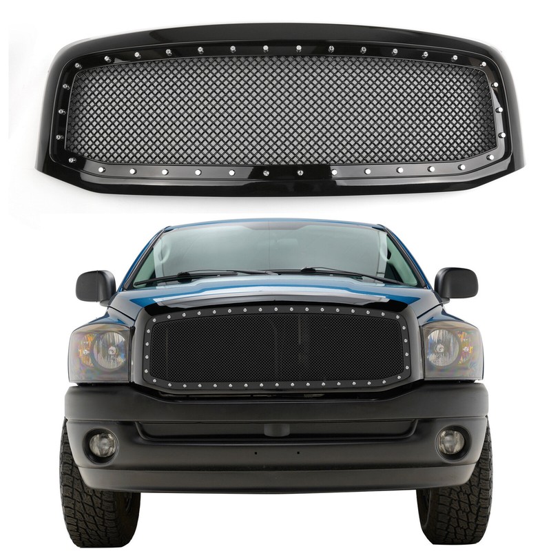 Dodge Ram 1500/2500/3500 2006-2008 專用水箱罩 亮黑-極限超快感