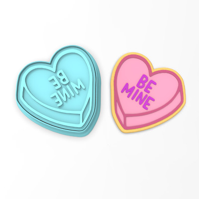 Be Mine Valentine Candy Heart Cookie Cutter & Stamp | Valentine's Day Love Cupid