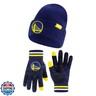 Ultra Game Youth NBA Official Super Soft Winter Beanie Knit Hat with Extra Warm Touch Screen Gloves, Golden State Warriors, Team Color, 1 Size