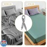 QoeCycth 8Pcs Adjustable Bed Sheet Straps Clips, Elastic Mattress Sheet Fasteners Holder and Suspenders, Grippers to Hold Sheet, Mattress, Sofa, Couch, Table Cloth, Ironing Board Cover(Grey)