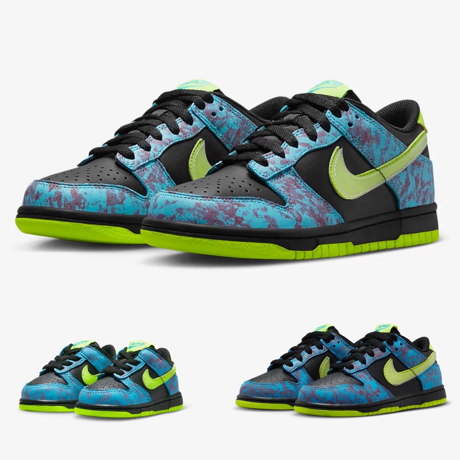 Обувь Nike Dunk Low SE Acid Wash Baltic Blue Volt (GS) (PS) (TD) DV1694-900