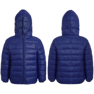 US Kid Girl Cotton Long Sleeve Hooded Outerwear Winter Warm Casual Jackets Coat