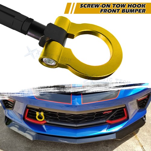 Gold Aluminum Sport Racing Style Tow Hook Ring For Chevy Camaro 16-up 6th Gen