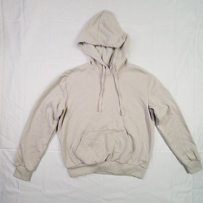 H&M Women's Divided Basic Hoodie Size Small Beige Pullover Sweatshirt Pocket H78