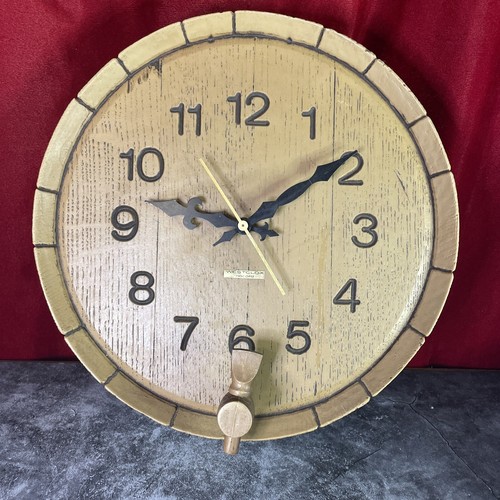 Westclox Nocord Vintage Barrel Spout Spigot Design Wall Clock Plastic
