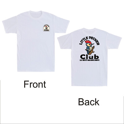 Little Pecker Club Lil Gents Making Dents Humor Birds Front & Back Men's T-Shirt