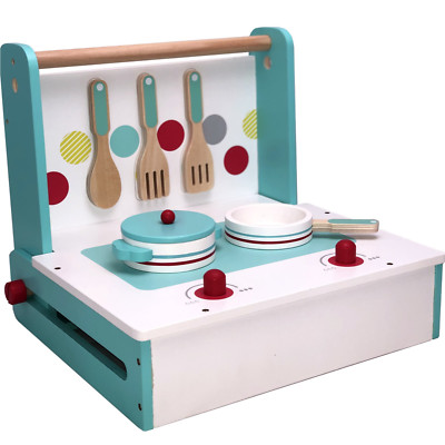 Kinderküche Spielküche Holzküche SPIELZEUGKÜCHE Herd Küche im Koffer klappbar