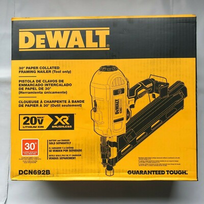 dewalt dcn692b 20v 2 35 cordless 30 framing nailer tool
