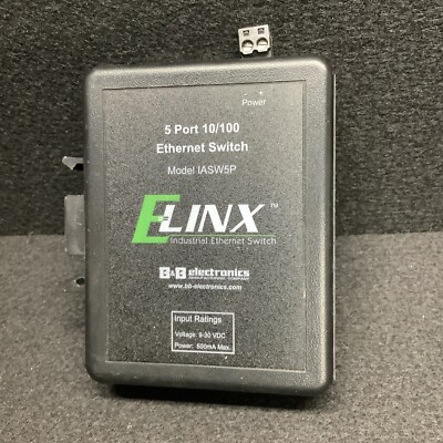 B&B Electronics IASW5P Ethernet Switch 5-Port 10/100 9-30 VDC ELinx (ST1022)