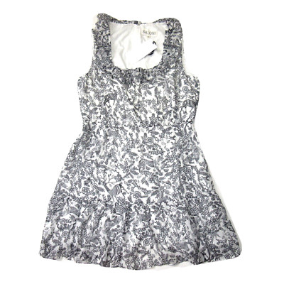 NWT SALONI Misha Short Dress in Ivory Rajasthan Cotton Silk Ruffle US 12