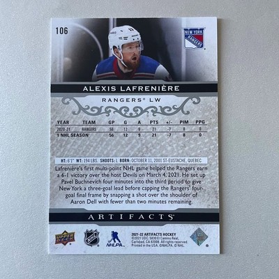 2021 Upper Deck Artifacts Hockey #106 Alexis Lafreniere Silver Spectrum 105/299