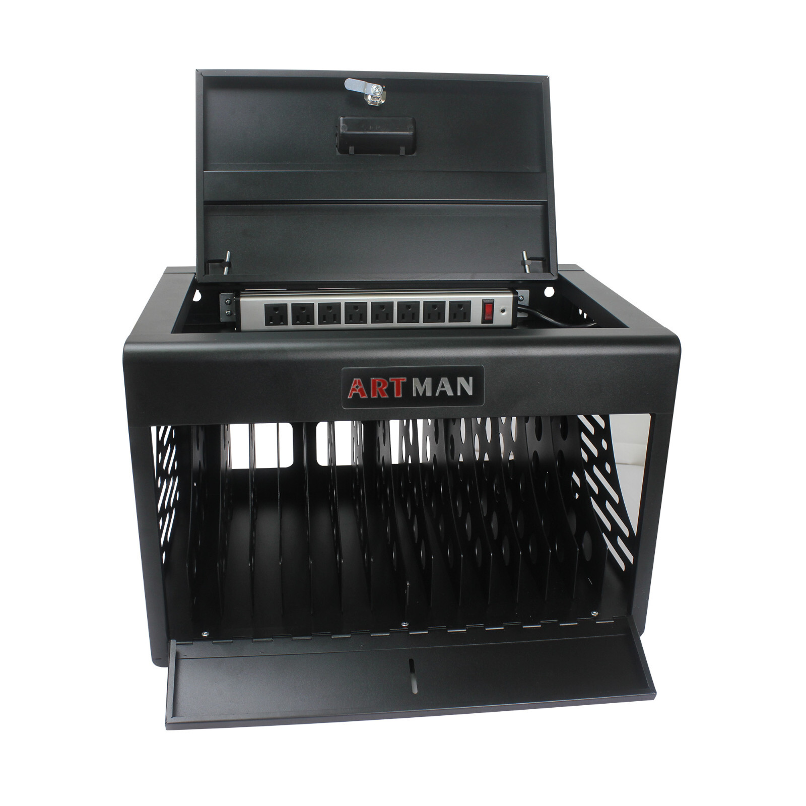 16 Bay Charging Cabinet, Lockable Charging Cart for Laptop, Chromebook
