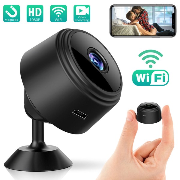 Compact wireless camera with smartphone monitoring capability.