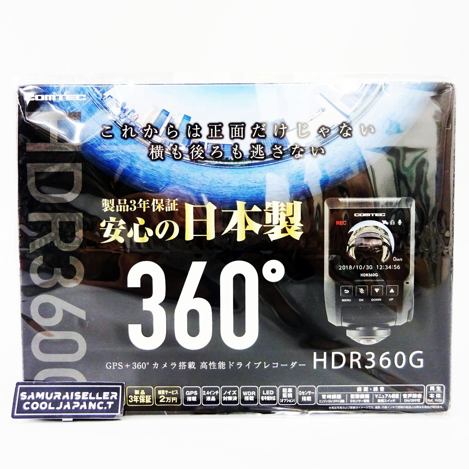 COMTEC HDR360G (B) Comtec HDR360G Dash Cam 360 Camera Safe Driving 