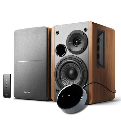 Edifier R1280T Powered Bookshelf Speakers with WiiM Mini Wi-Fi Audio Streamer