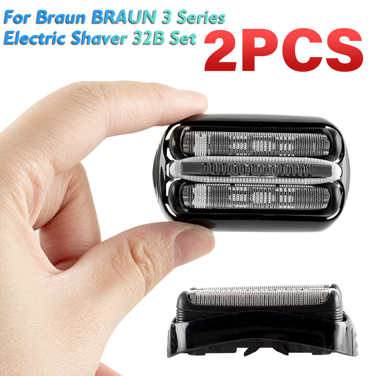 Set of 2 For Braun 32B Series 3 Replacement Parts Foil Head Shaver