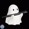 MIWOGA Halloween Ghost Pen Holder Figurine, Spooky Resin Ghost Statue, Cute Pencil Stand for Home Office Desktop Decoration, Funny Desk Organizer Accessory
