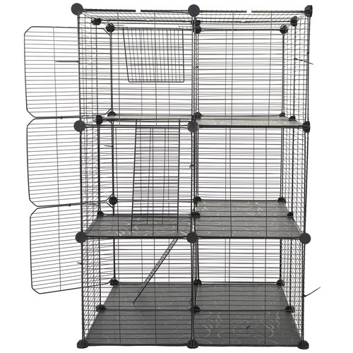 3 Tiers Kennels Pet Crate Cat Cage Indoor Cat DIY Cat Enclosures Metal Playpen