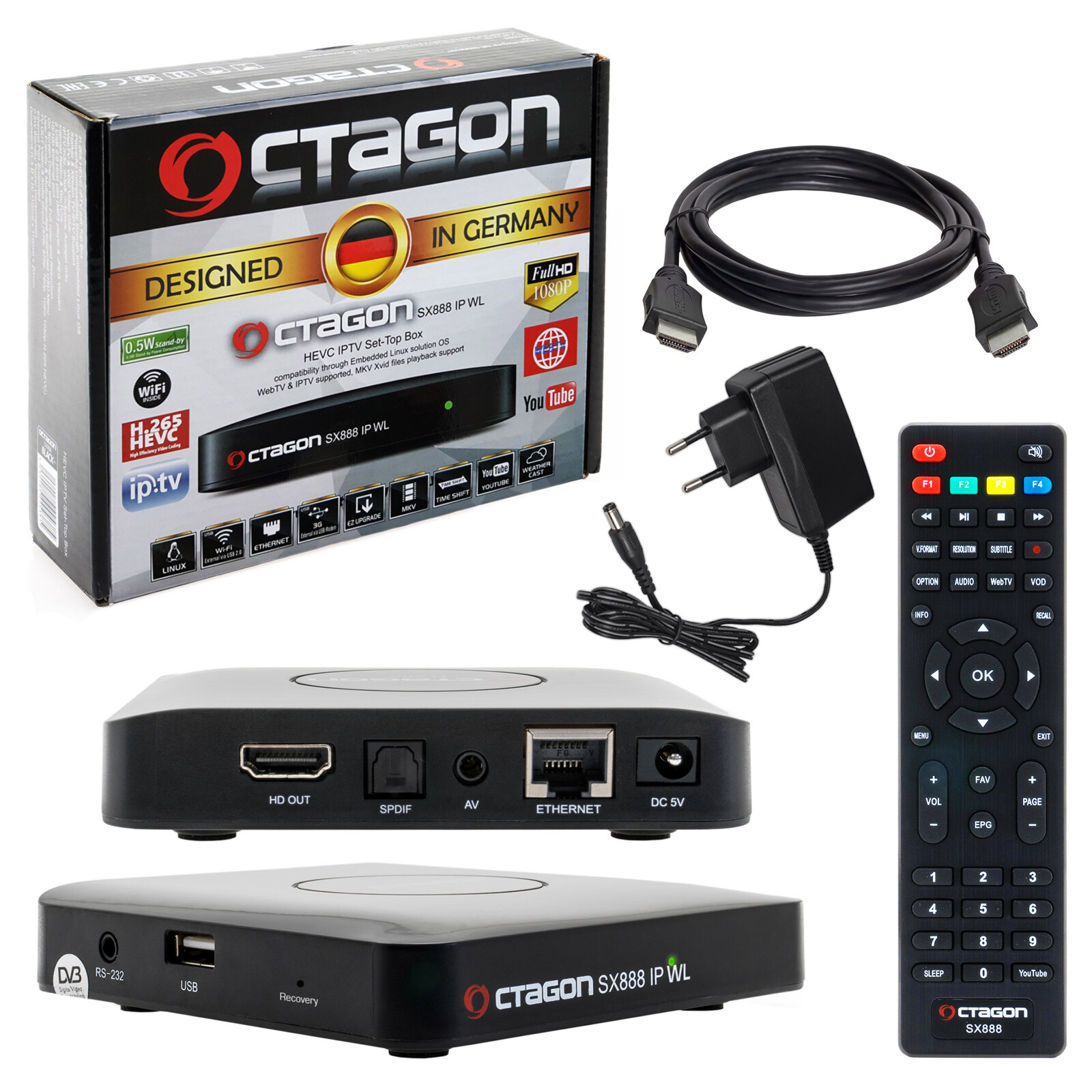 Octagon SX888 IP WL WLAN WIFI HD IP TV BOX Receiver Stalker Streamer m3u WebTV