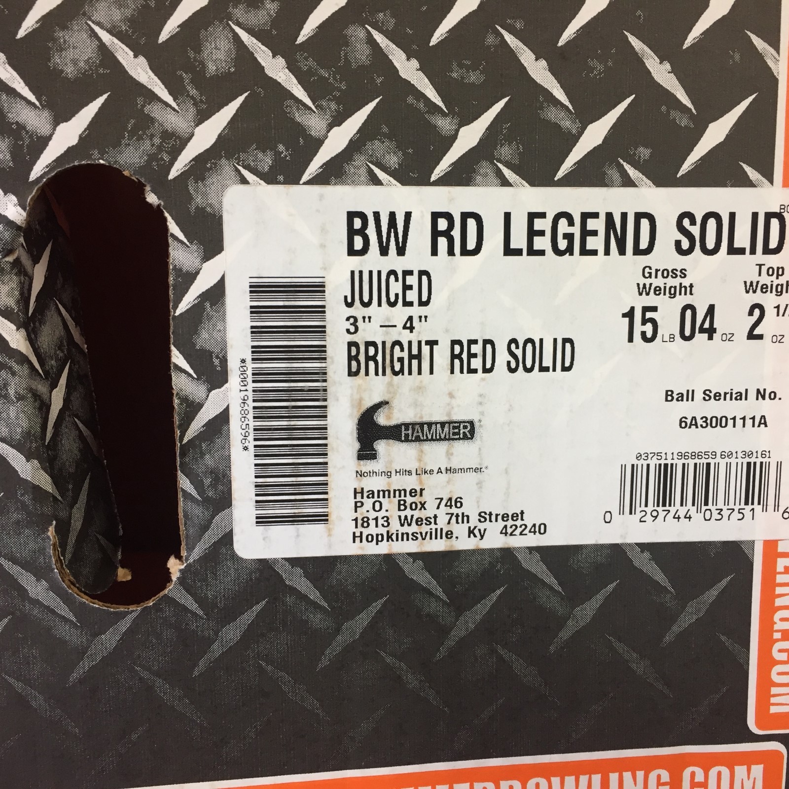 Hammer Black Widow Red Legend Solid 1st quality bowling ball 15 LB  new in box