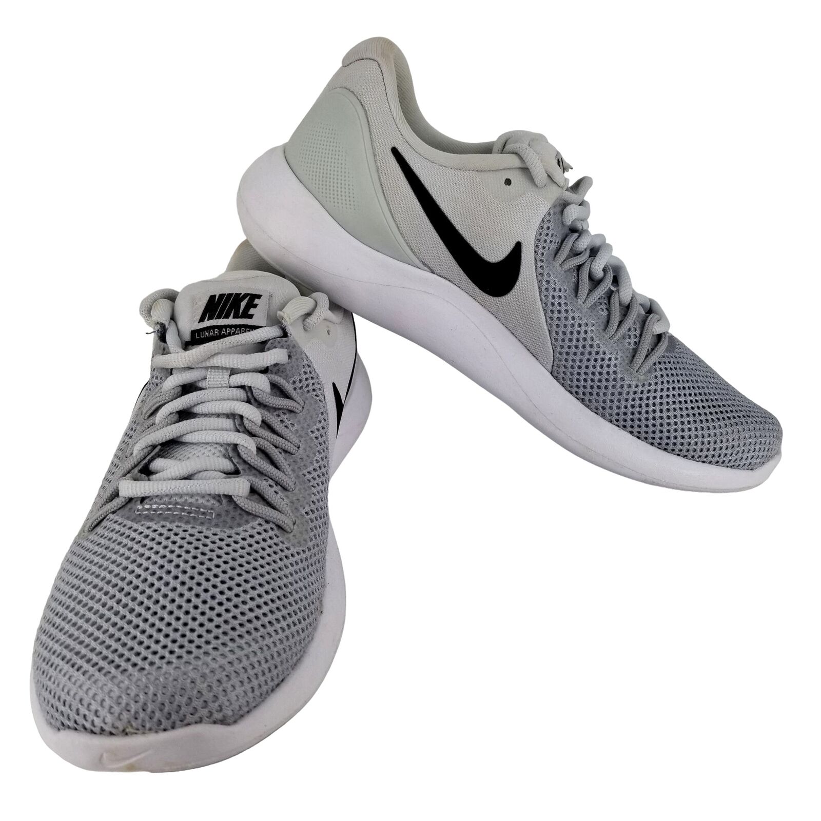Men's Nike Lunar Apparent Running Shoes US 6 Grey White Mesh Men's Nike Lunar Apparent Running Shoes US 6 Grey White Mesh