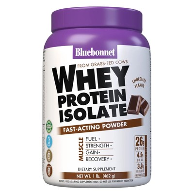 Bluebonnet Whey Protein Isolate Powder Chocolate 1 фунт