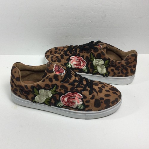 Leopard Print Shoes Embroidered Woman’s Size 10 M