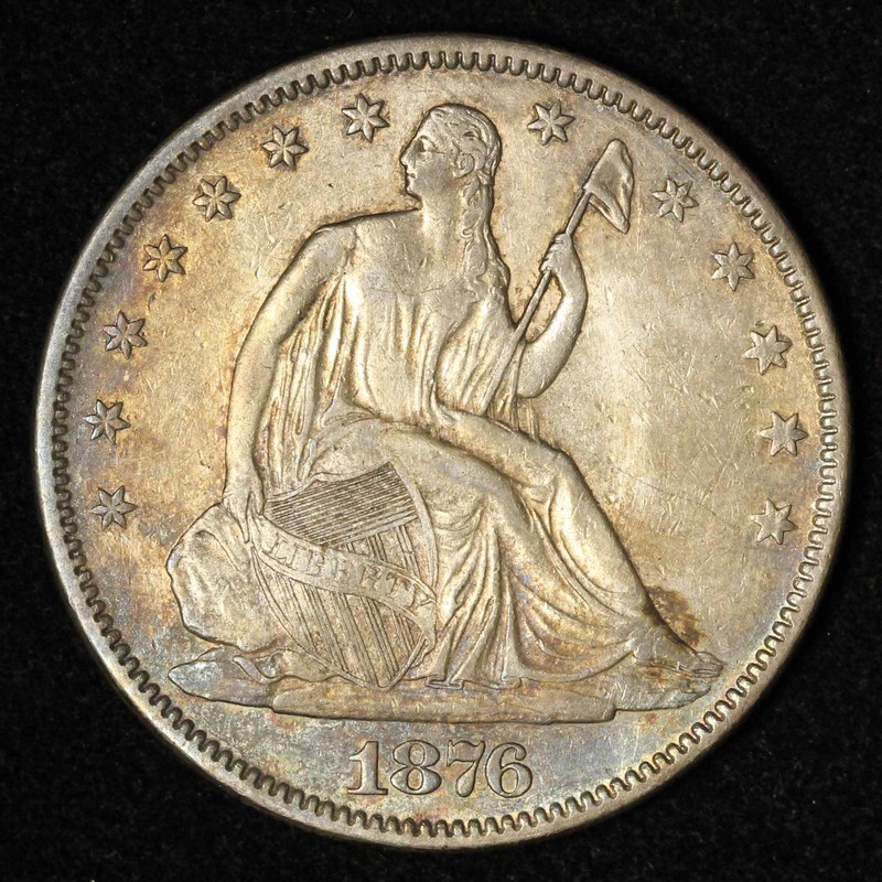1876 50c Seated Liberty Silver Half Dollar - Free Shipping