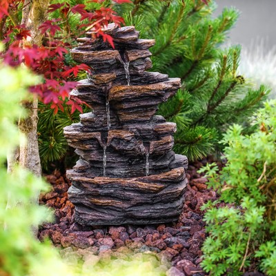 Gartenbrunnen Springbrunnen Kaskaden Zierbrunnen Deko Zimmerbrunnen 230V 101455