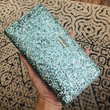 kate spade blue glitter wallet