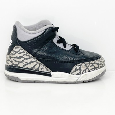 Nike Boys Jordan 3 Retro 832033-021 Черные баскетбольные кроссовки Кроссовки Размер 6C