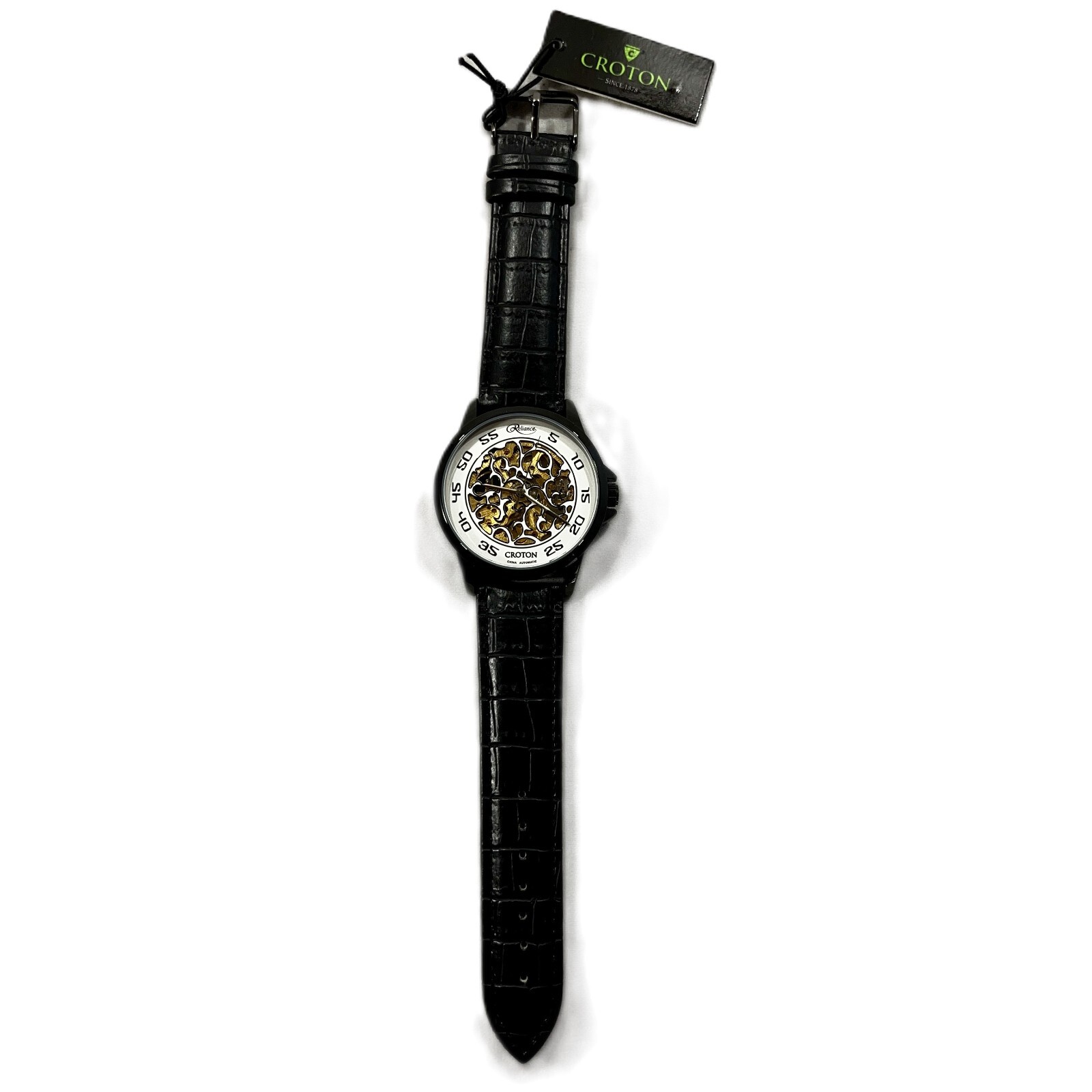 Pre-owned Croton Men's Watch Reliance Automatic Timepiece White And Gold