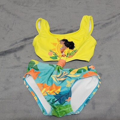 Disney Store Moana Swimsuit, Girls Size 3, Tropical Sun Summer Floral Swimwear