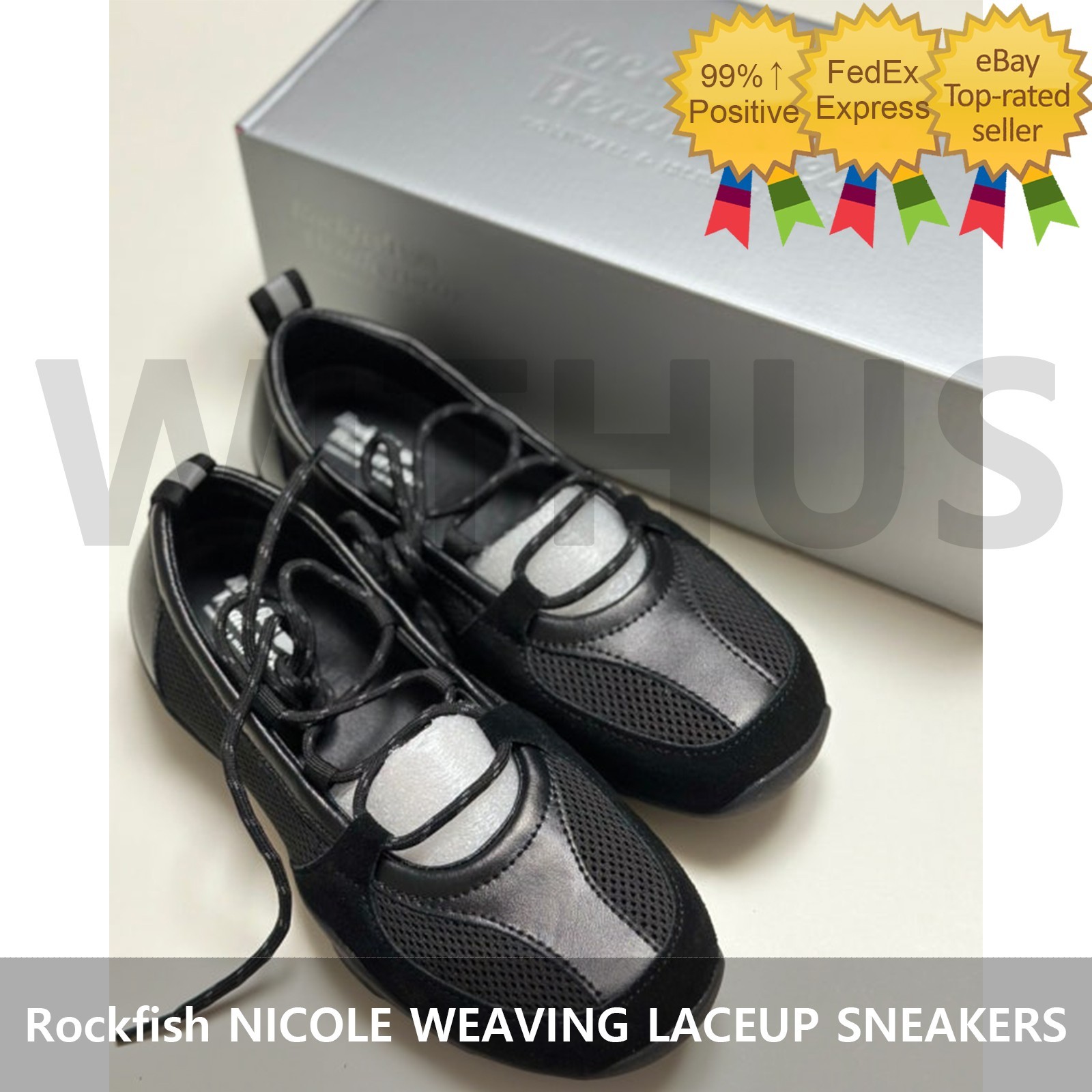 RockfishWeatherwear ブラック 23FW Rockfish Weatherwear NICOLE WEAVING LACEUP SNEAKERS - 5