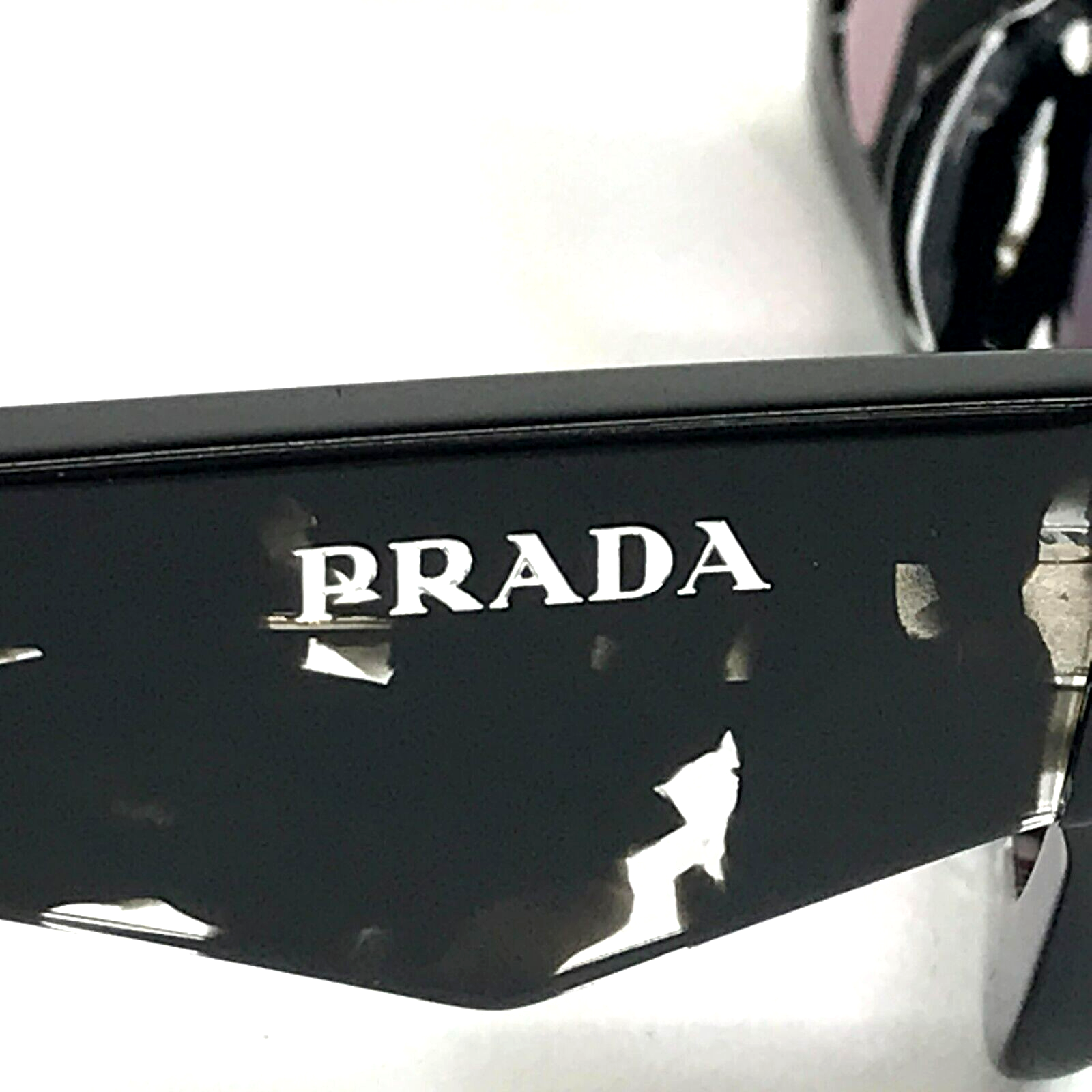 Pre-owned Prada Sunglasses Spr27z-f 15o-60e Black Crystal Asian Fit With Blue Pink Lenses In Multicolor