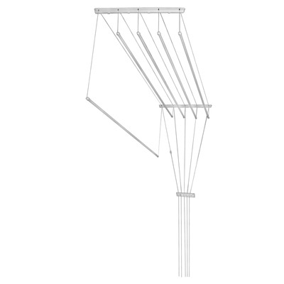 DECKENTROCKNER Kleidertrockner Wäschetrockner 5 Wäschestangen Weiß 1,4 m SNB