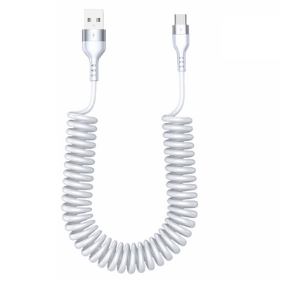 Expandable Retractable Charging Cord Cable Coiled Usb to Car Charger for Iphone