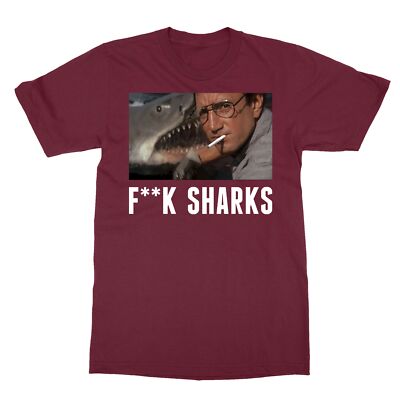 Classic Movie Jaws F**k Sharks Funny Movie Fan Shark Men's T-Shirt