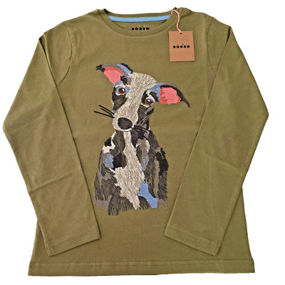 MINI BODEN Soft-Cotton ''DOG'' Superstitch Shirt.  9-10 Years.  Great Gift Idea!