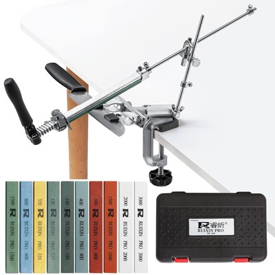 RUIXIN PRO RX-009 Professional Knife Sharpener with 10 Whetstones, 360° Rotat...