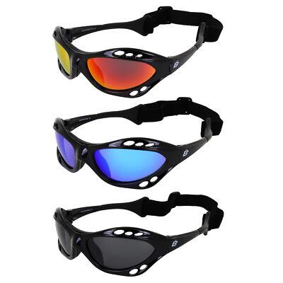 3 Pair Birdz Seahawk Polarized Jet Ski Sunglasses Smoke Blue & Red Mirror Lens